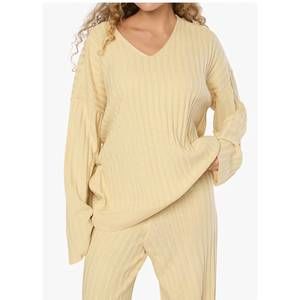 NEW WE WORE WHAT oversized v neck sweater in wheat